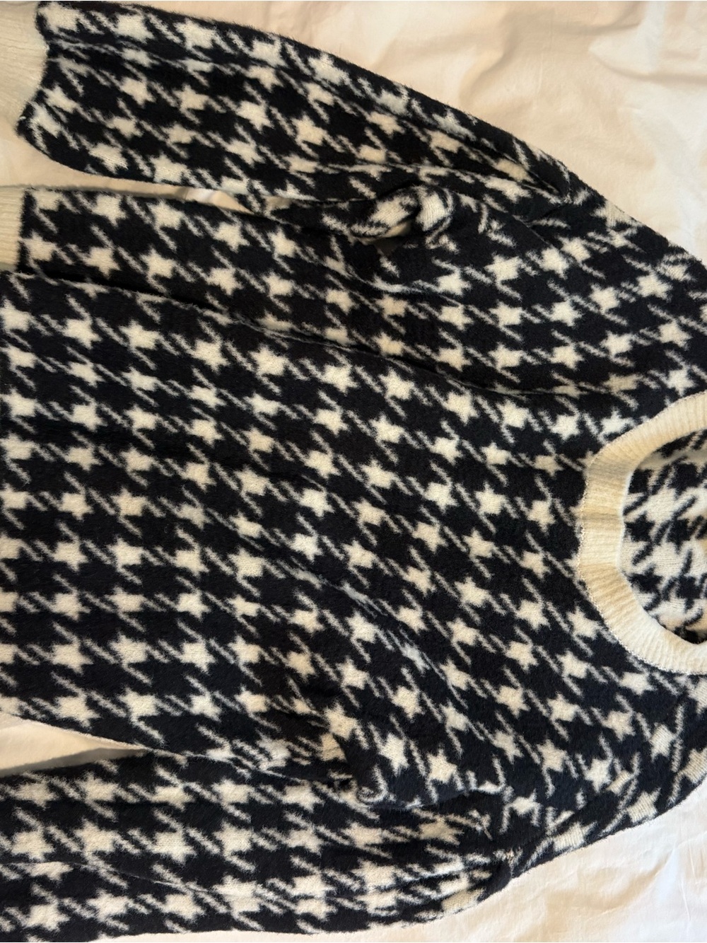 Loft Black & White Houndstooth Sweater